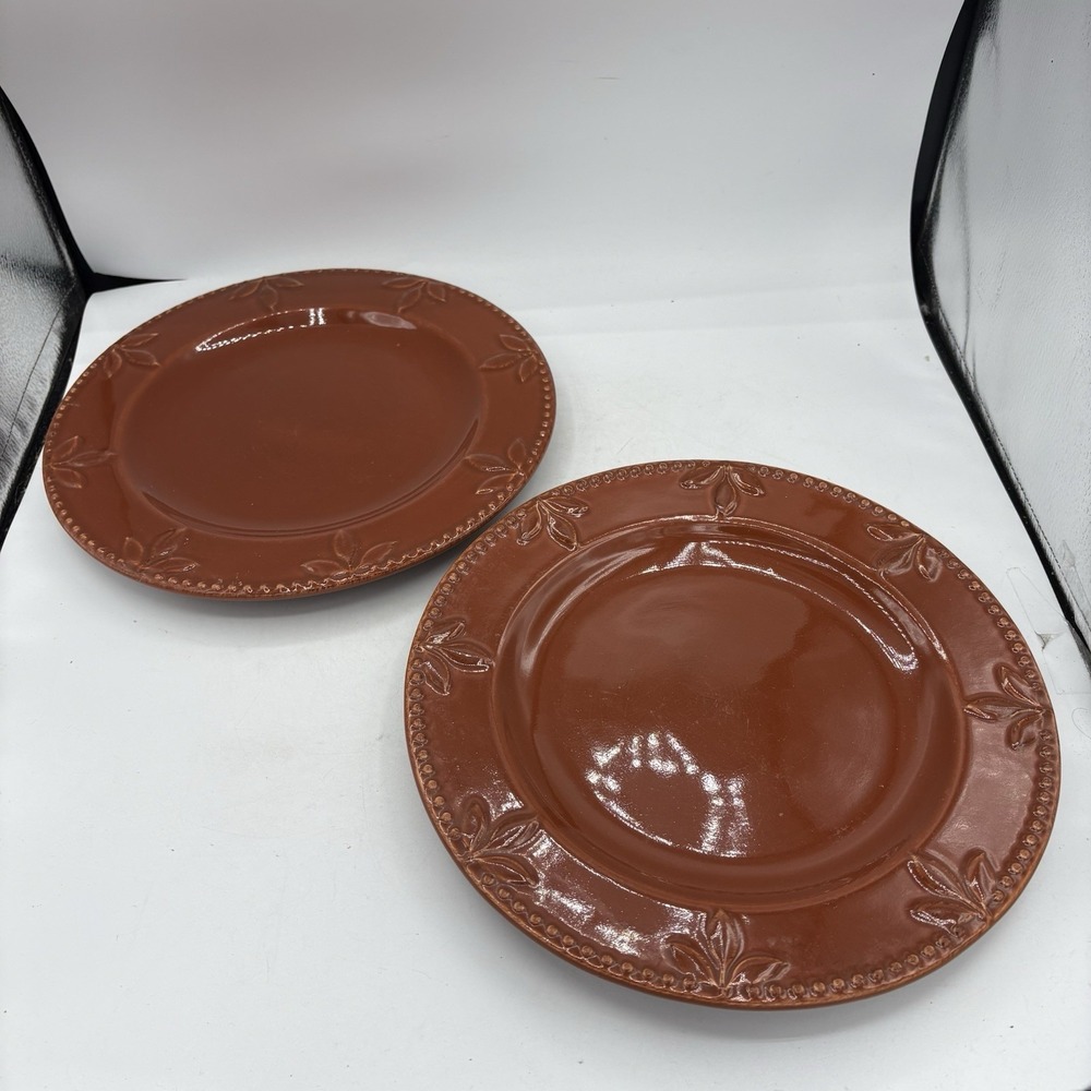 Signature Dinner Plates‎ 11.25" Sorrento Debby Segura 2 Orange Chocolate Brown